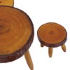 Dollhouse Wood Round Dining Table Chair Mini Miniature Dollhouse Furniture