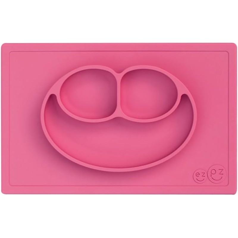 ez pz Plato Autoadherible Silicon para Bebé Happy Mat. Mantel