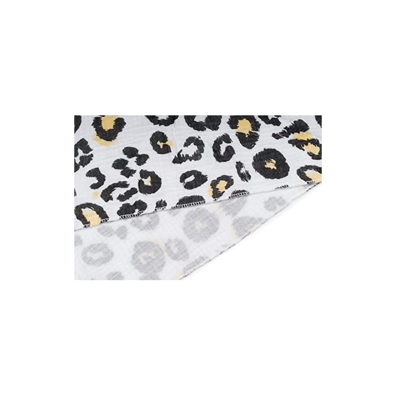 styleBREAKER 01020045 Women's Cotton Muslin Triangle Scarf with Leopard Pattern,