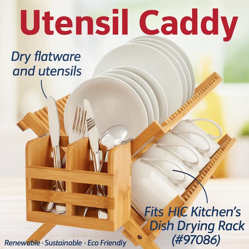 HIC Kitchen Dish Rack Caddy for Folding Dish Drying Rack