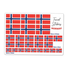 A5 Sticker Sheet Norway Flag Vinyl Stickers - Norwegian Travel Holiday World Geography School Labels Scrapbooking 5cm | 3cm | 2cm #81439