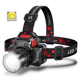 BiteBoom Head Lamps LED Rechargeable Super Bright with 6 Lighting Modes, 7 LEDs, Flashlight Headlamps, Headlights for Head, High Elastic Nylon Headband, Perfect for Running Headlamp Use