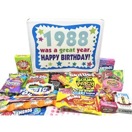 RETRO CANDY YUM ~ 1988 37th Birthday Gift Box of Nostalgic Candy from Childhood for 37 Year Old Man or Woman Born 1988