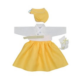 Girl Baby 100 Days Birth Hanbok Korea Traditional Dress Celebration Party Baekil Yellow Set OSG301