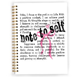 JWVK Coquette Pink Bow Mental Health Spiral Notebook, Self Love Journal to Women, Note to Self Inspirational Notebooks Journals, Positive Affirmations for Women,5.5x8.3 Inch