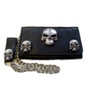 Biker Leather Wallet Skull XXL Black Leather, black, Classic skull