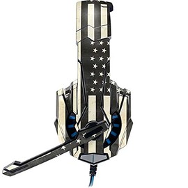 Skinit Decal Skin Compatible with BENGOO G9000 Gaming Headset - Skinit Originally Designed Black & White USA Flag Design