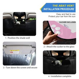 YYZZH Cat Dog Paw Print On Pink Car Windshield Sun Shade Block UV Rays Sun Visor Protector Accordion Folding Sunshade Keep Vehicle Cool and Damage Free,Easy to Use,Fits Windshields of Various Sizes
