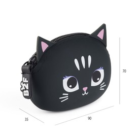 Back2Fun Uni Kinder Mondero Silicona Puppies Gatita B2f Reisezubehör-Brieftasche, Schwarz