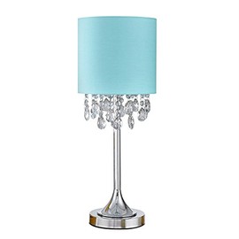 Florence 22"H Crystal Pendants Table Lamp (Light Turquoise)