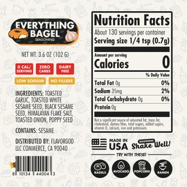 Everything Bagel Seasoning Mix by Flavor God - Premium All Natural & Healthy Spice Blend for Bagels, Chicken, Eggs, Vegetables & Salad- Kosher, Gluten-Free & No MSG - Great Flavor Spices and Seasoning Gift