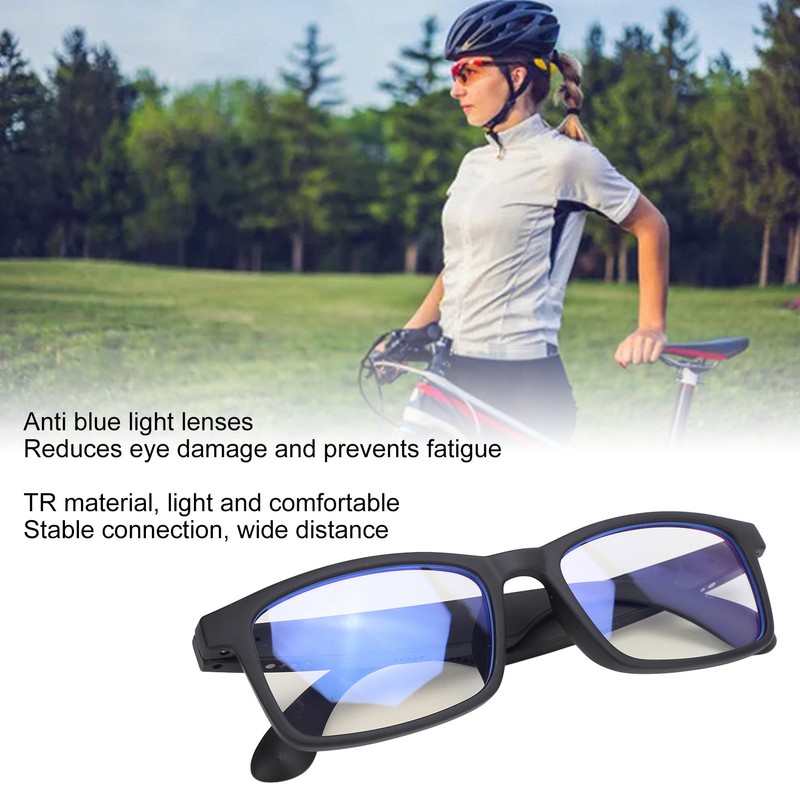 Smart Sound Glasses with Mic Blue Light Filter Touch Voice