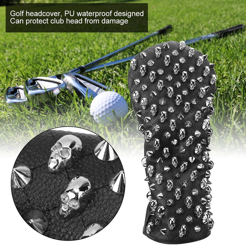 PU Waterproof Golf Putter Cover Club Protection Headcover Supplies Skull