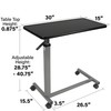 Vaunn Medical Pneumatic Adjustable Overbed Bedside Table with Wheels (Hospital