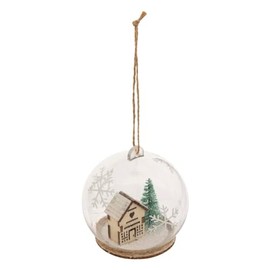 Atmosphera Christmas Bauble House Snow 80 mm