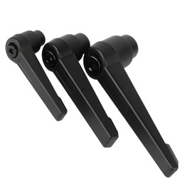 SHULLIN Pack of 6 M8 Adjustable Clamping Lever Handle Internal Thread Tension Lever Adjustable Handle Black Machine Handles Metal Male Thread Machine Buttons for Welding Machines Printing Equipment