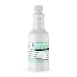 Hydrochloric Acid 15% Technical Grade - 1 Quart Bottle - 32 fl oz - Versatile Acid for Various Applications