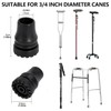 4PCS Rubber Cane Tips 3/4 Inch Heavy Duty Walking Cane