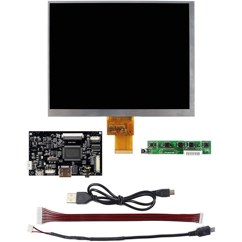 VSDISPLAY 8" 1024X768 IPS LCD 8" HJ080IA-01E con placa controladora