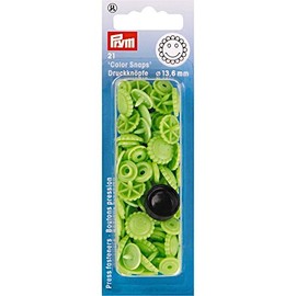Prym Apple Green Flower Shape Non-Sew ColorSnaps 12.4mm Snap Fasteners (21pc), 12 x 7 x 2 cm