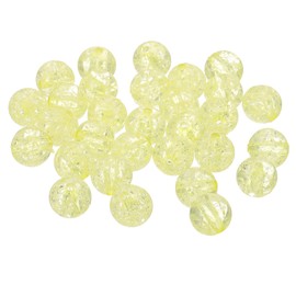 PATIKIL 60pcs Acrylic Beads, 12mm Cute Beads Bulk Spacer Bead Bubble Ab Crystal Plastic Candy Loose Round Pearl Bead,Yellow