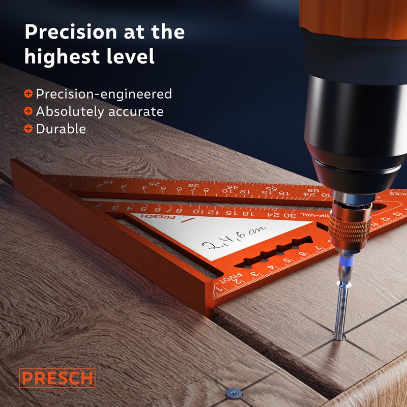Presch Carpenters Square 180mm | Innovative wipeable note surface |