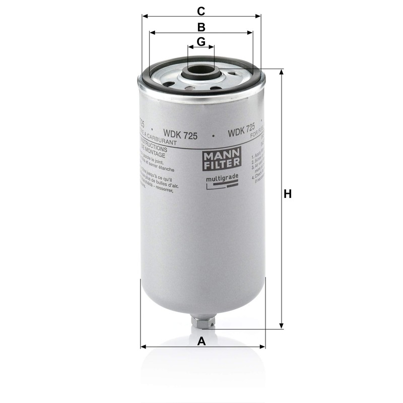 MANN-FILTER WDK 725 Fuel Filter - TRUCKS + BUSES