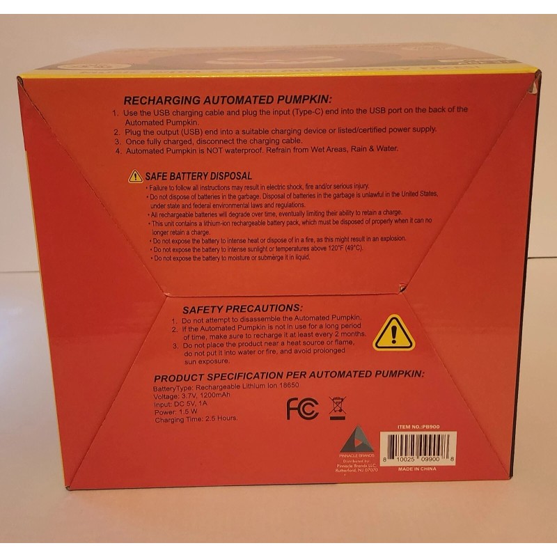 Pinnacle Automated Pumpkin with 5 Different Spooky Faces Built-in Speakers