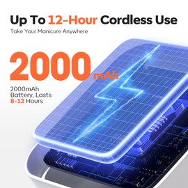 modelones UV Nail Lamp, Mini Wireless LED UV Light for Fast Curing Gel Nails Polish 32W & 2000mAh 4 Timers Portable Goosenecks Lamp Nail Dryer Home DIY Manicure Kit