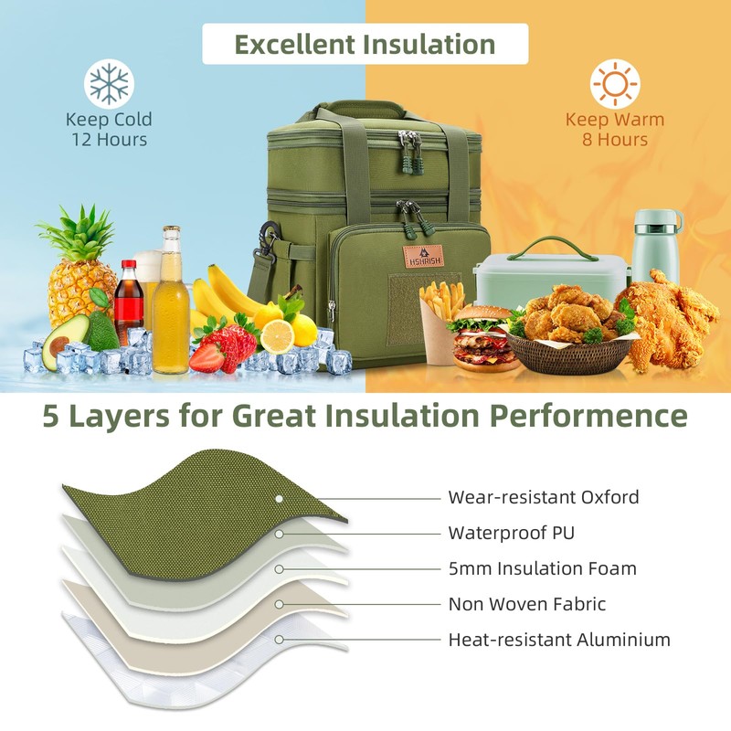 HSHRISH Lunch Box for Men, Large Expandable Tactical Lunch Bag,