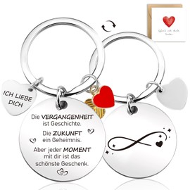 Love Key Ring, I Love You Gifts for Women Men, Gifts for Couples for Christmas Gifts, Small Items for Advent Calendar, Love Couples Gift for Him, silver