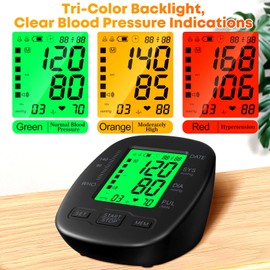 Automatic Upper Arm Blood Pressure Monitor Backlight BP Heart Rate Machine