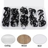 Romeda 90 Pcs Black Ceiling Hooks kit, 6 Sizes Vinyl
