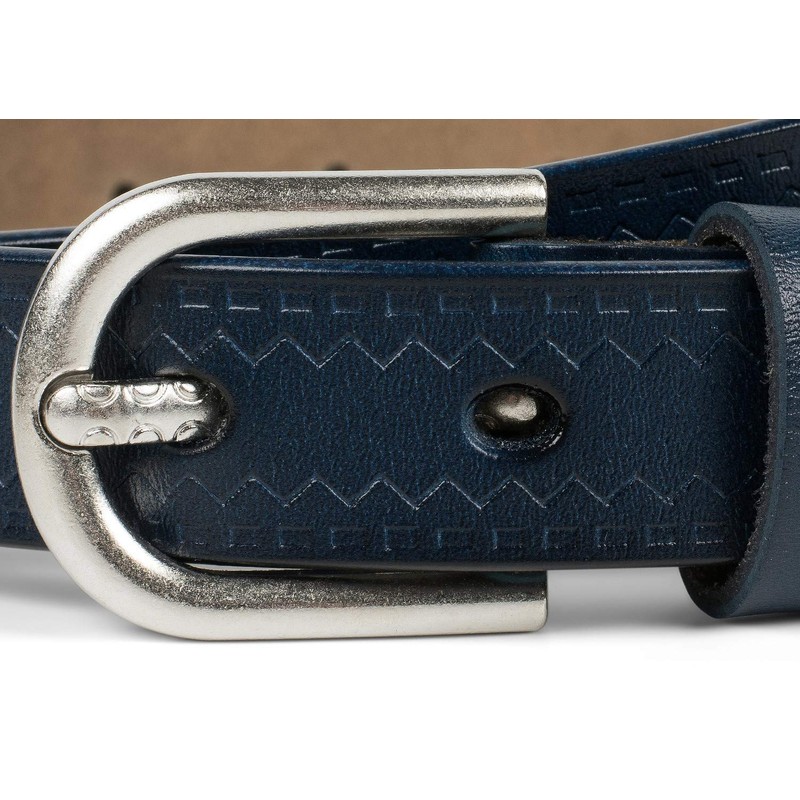 styleBREAKER 03010110 Women's Leather Belt Plain Colours with Aztec Prongs