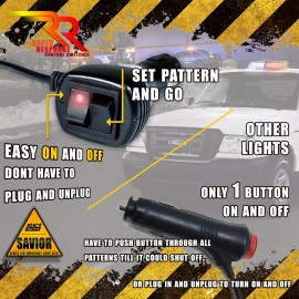 Stark 240 LED Light Bar Roof Top Strobe Dual Rapid Switch White / Amber (A)