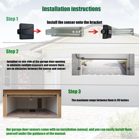 Garage Door Sensors Bracket, Replacement for Genie/Overhead Garage Door sensors, GSTB-R STB-BL Garage Sensor for Genie Garage Door Openers Manufactured After 1993，Includes Sender & Receiver & Bracket.