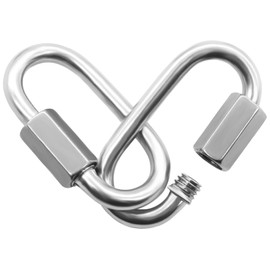 Anvin 1 Pack Large Quick Links M12 1/2 Inch Heavy Duty Carabiner Stainless Steel Chain Links Connector D Shape Locking Chain Hooks Repair Utility Screw Links for Camping Outdoor Equipment Hammocks