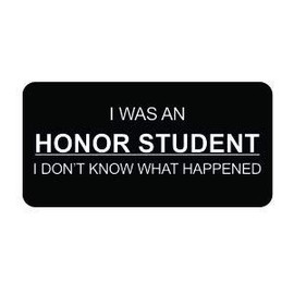 3pcs I Was an Honor Student I Don't Know What Happened Funny Hard Hat/Helmet Vinyl Decal Sticker