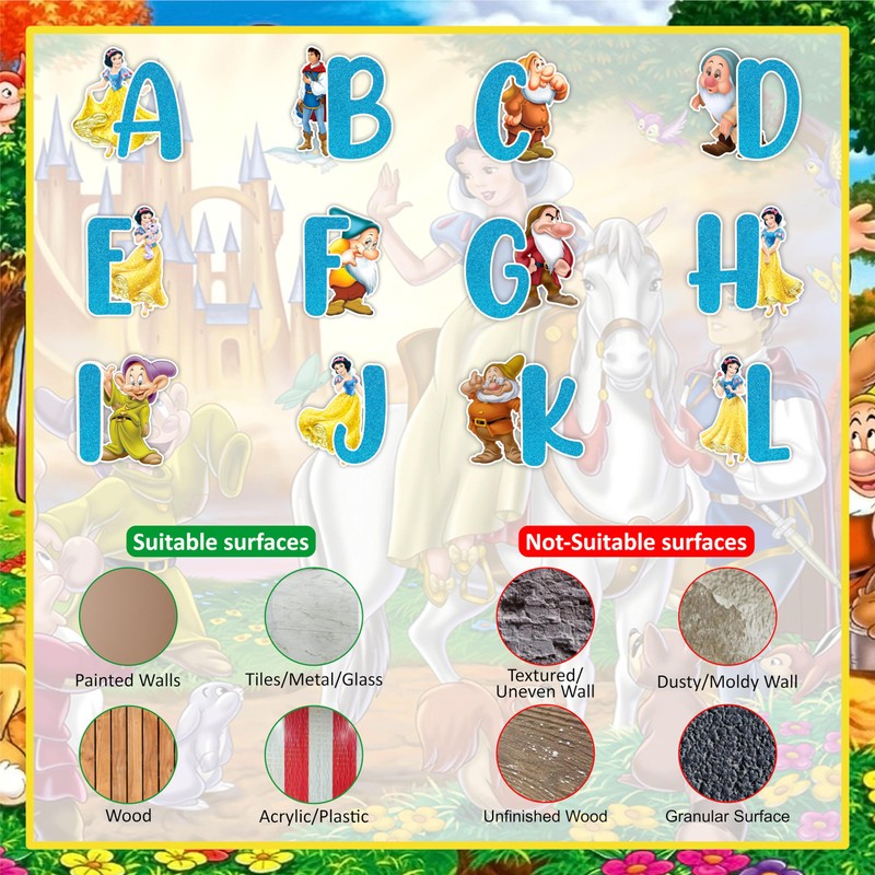 Seyal® Snow White and The Sevn Dwarfs A-Z Alphabet Wall