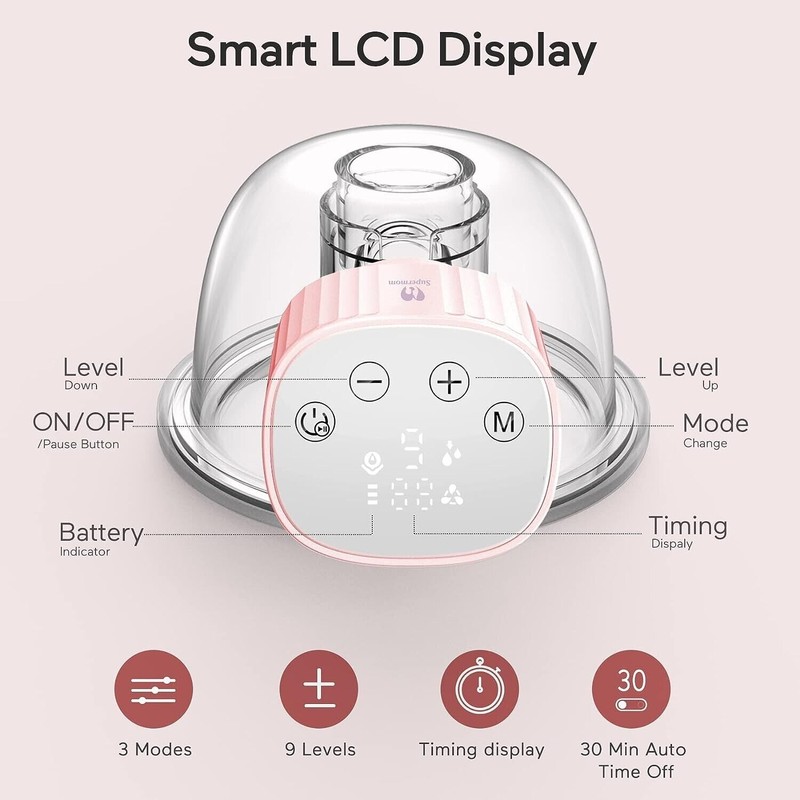 Supermom Wearable Breast Pump Hands Free Electric Suction Milk Feeding