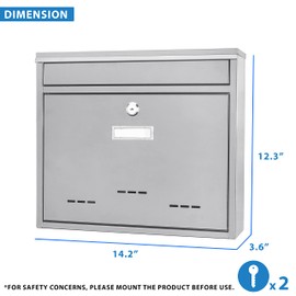 Barska Wall Mount Locking Drop Box – Secure Mail, Key, or Suggestion Box with Key Lock for Home, Office, or Classroom Use