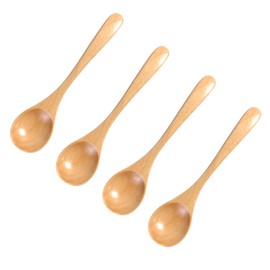 kicoriya Set of 4 Natural Wood Cafe Style Tea Spoons Japanese Quality Coffee Spoons Dessert Spoons