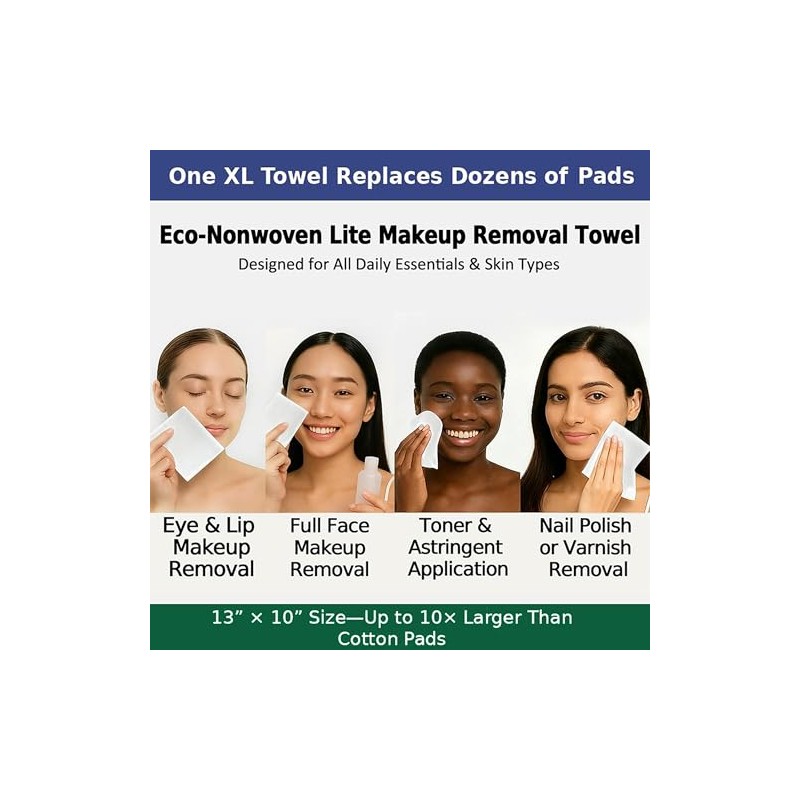 Econonwoven Lite Toallas Faciales Desechables Pulgadas Unidades Limpieza Facial Eliminación