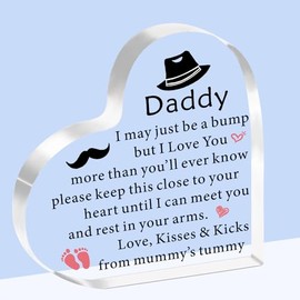 SDOFY New Dad Gifts Dad to Be Gifts Daddy to Be Acrylic Plaque First Fathers Day Birthday Gifts