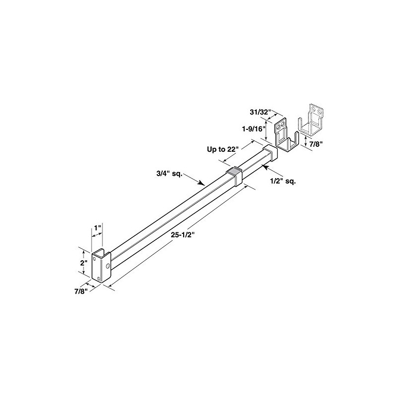 Prime-Line U 9921 28 In. to 48 In., Aluminum, White,