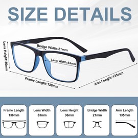 GGSTDDUP 3 Pairs Bifocal Reading Glasses for Men Rectangular Lightweight Dual Focus Near Far with Cases Chains Cleaning Cloths,2.5 x