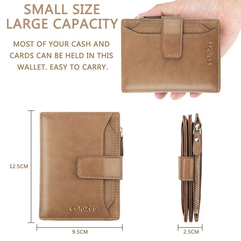 Mens Genuine Cowhide RFID Blocking Soft Leather Wallet with Zipped