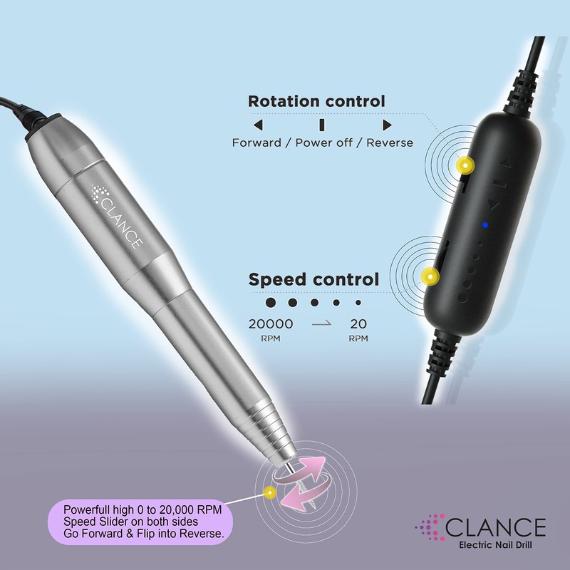 CLANCE Electric Nail Drill - Nail Science Optimized Manicure Pedicure
