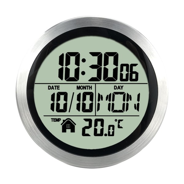 Tokenhigh Radio Control Wall Clock, Round Wall Mount Clock, Waterproof