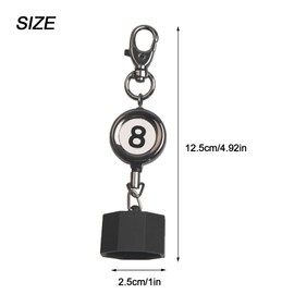 LAKE OF FIRE Billiard Chalk Holder (Octagon)，Pool Chalk Holder with Retractable Key Ring,Pool Table Accessories for Billiard Lovers